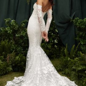 Isabelle White Lace Long Sleeve Bridal Gown - Image 21