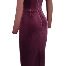 Leora Mulberry Strapless Midi Dress - Image 3