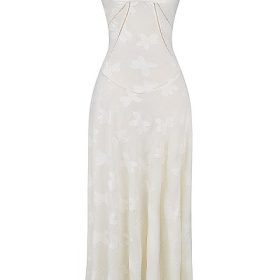 Seren Vintage Cream Floral Lace Back Maxi Dress - Image 2