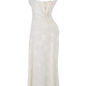 Seren Vintage Cream Floral Lace Back Maxi Dress - Image 3