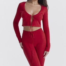 Abigail Cherry Knit Capri Trousers - Image 5
