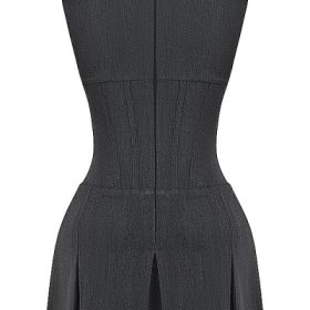 Eleanor Charcoal Pleated Corset Dress - Image 4