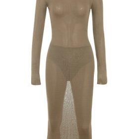 Roberta Tan Knit Midi Dress