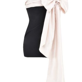 Jana Black & Ivory Bow Mini Dress - Image 2