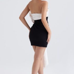 Jana Black & Ivory Bow Mini Dress - Image 13