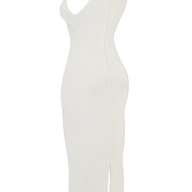 Eleanora Ivory Plunge Maxi Dress - Image 3