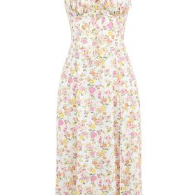 Carmen Ivory Meadow Print Cotton Bustier Sundress - Image 2