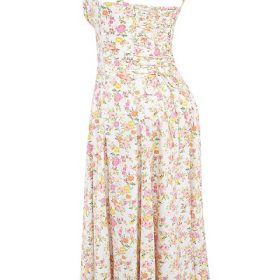 Carmen Ivory Meadow Print Cotton Bustier Sundress - Image 3