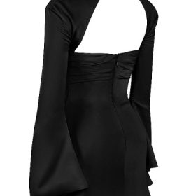 Toira Black Draped Corset Dress - Image 3