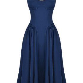 Samaria French Navy Corset Sundress - Image 2