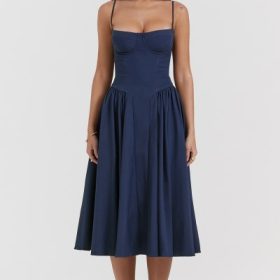 Samaria French Navy Corset Sundress - Image 7