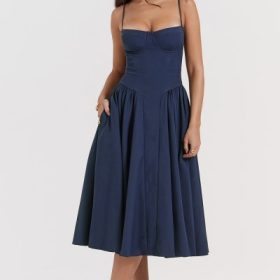 Samaria French Navy Corset Sundress - Image 8