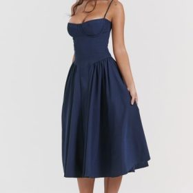 Samaria French Navy Corset Sundress - Image 12