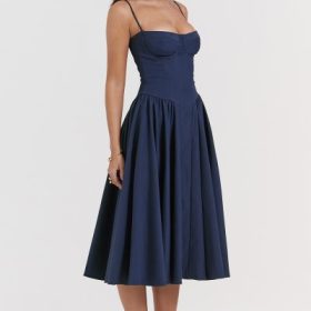 Samaria French Navy Corset Sundress - Image 13