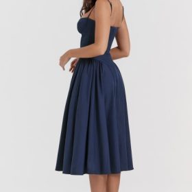 Samaria French Navy Corset Sundress - Image 14