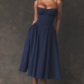 Samaria French Navy Corset Sundress - Image 15