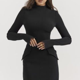 Mahalia Black Mini Dress - Image 8