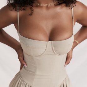 Samaria Taupe Corset Sundress