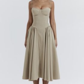 Samaria Taupe Corset Sundress - Image 7