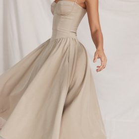Samaria Taupe Corset Sundress - Image 19