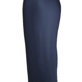 Charlene Navy Satin Bias Cut Maxi Skirt - Image 3