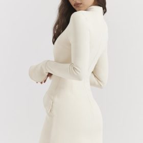 Mahalia Vintage Cream Mini Dress - Image 10