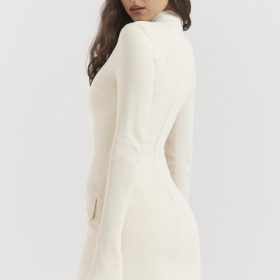 Mahalia Vintage Cream Mini Dress - Image 11