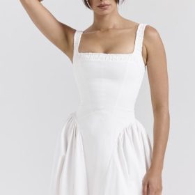 Dorothy White Cotton Midi Sundress - Image 7