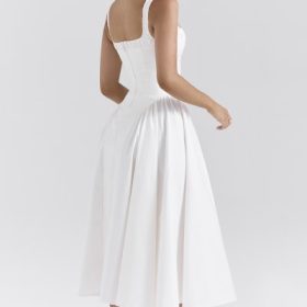 Dorothy White Cotton Midi Sundress - Image 10