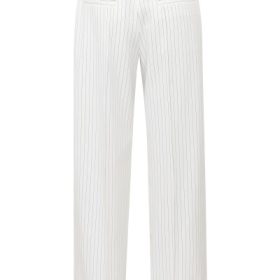 Hayden White Pinstripe High Waist Tailored Trousers - Image 4