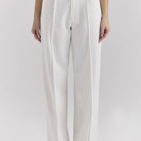Hayden White Pinstripe High Waist Tailored Trousers - Image 11