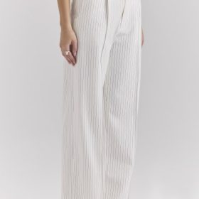 Hayden White Pinstripe High Waist Tailored Trousers - Image 12