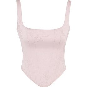 Rafa Pink Floral Satin Longline Corset - Image 2