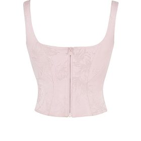 Rafa Pink Floral Satin Longline Corset - Image 4