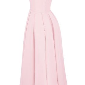 Contessa Parisian Pink Strapless Corset Midi Dress - Image 3