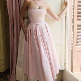 Contessa Parisian Pink Strapless Corset Midi Dress - Image 6