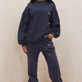 Sky Navy Fleece Back Jogging Trousers - Image 5