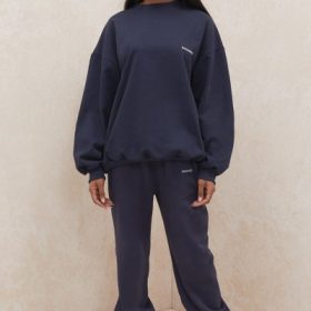 Sky Navy Fleece Back Jogging Trousers - Image 6
