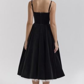 Mademoiselle Black Velvet Tulle Midi Dress + Bolero