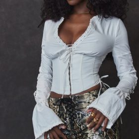 Anissa White Lace Up Top