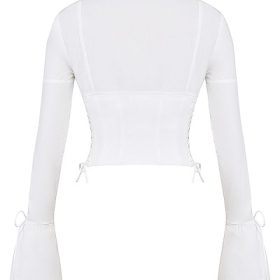 Anissa White Lace Up Top - Image 4