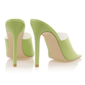 Dream SceneMistress Rocks  Lime Square Toe Mules - Image 4