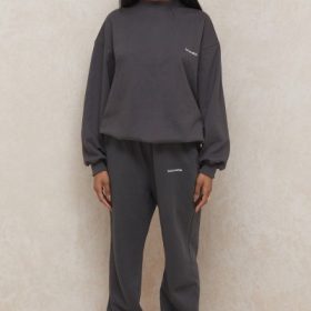 Sky Charcoal Fleece Back Jogging Trousers - Image 6