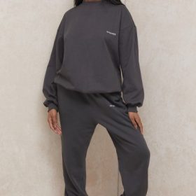 Sky Charcoal Fleece Back Jogging Trousers - Image 7