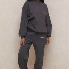 Sky Charcoal Fleece Back Jogging Trousers - Image 8