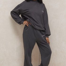 Sky Charcoal Fleece Back Jogging Trousers - Image 9