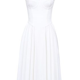 Samaria White Corset Midi Dress - Image 2