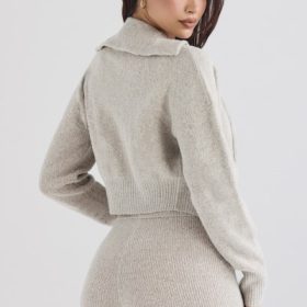Blaise Opal Marl Knit Cropped Cardigan - Image 12