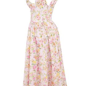 Emmelina Pink Meadow Print Cotton Corset Sundress - Image 3