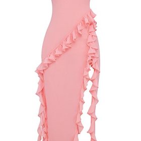 Sarina Apricot Ruffle Maxi Dress - Image 2